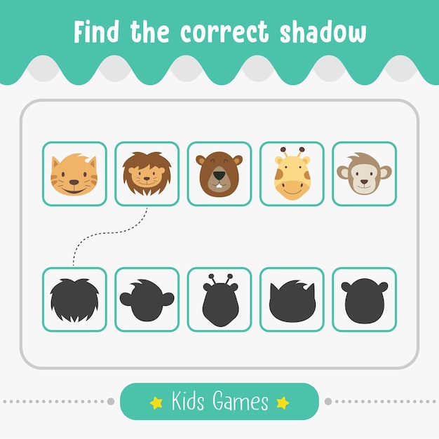 Find the correct shadow kids game for educational activity