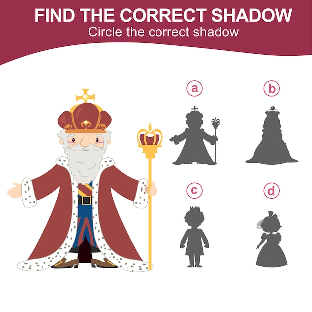 Find the correct shadow Matching shadow game for children Worksheet for kid Educational printable