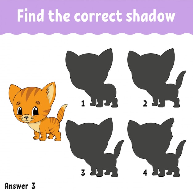 Find the correct shadow worksheet cat