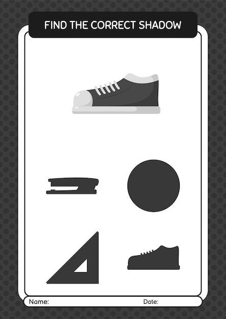 Find the correct shadows game with shoes worksheet for preschool kids kids activity sheet