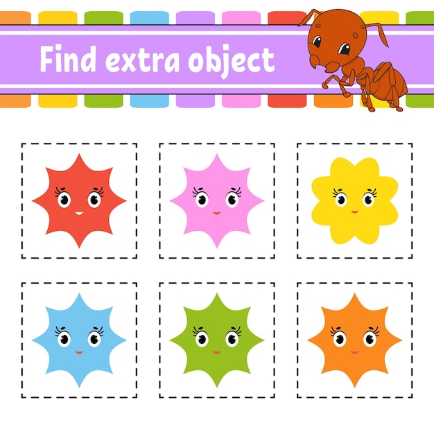 Find extra object Educational activity worksheet for kids and toddlers Game for children