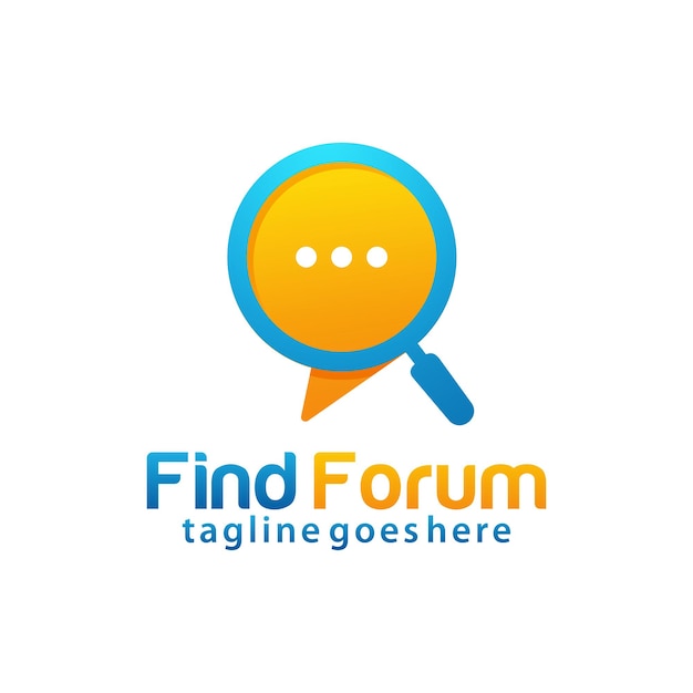 Vector find forum logo design template