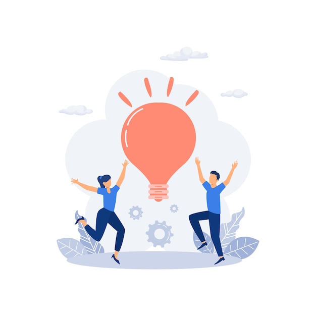 Find idea people try to find best idea flat vector modern illustration