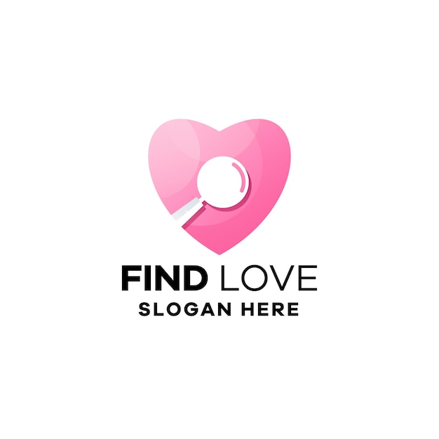 Find Love Gradient Logo Template