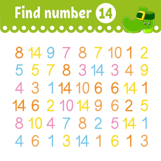 Find number. Education developing worksheet. Activity page with pictures.