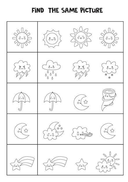 Find the same picture educational worksheet for kids