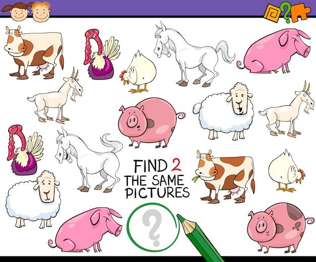 find same picture game cartoon