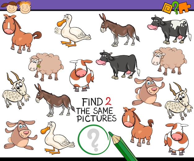 find same picture game cartoon