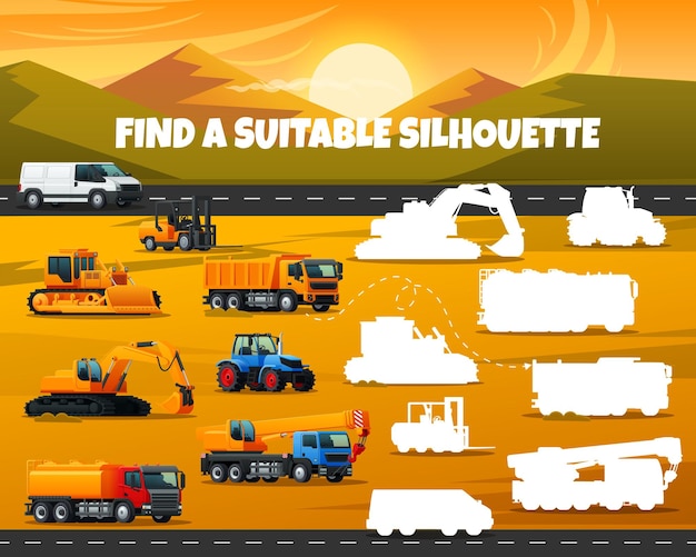 Find a suitable silhouette of trucks tractors