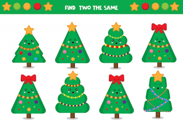 Find two the same christmas trees. 