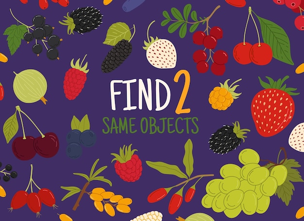 Find two same forest and garden ripe berries game