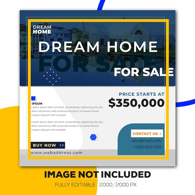 Find your dream home for sale poster design.