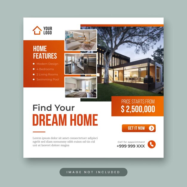 Find your dream home social media post template