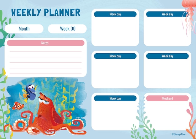 Finding Nemo Weekly Planner