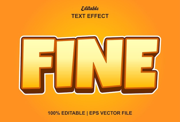 Fine text effect with orange color editable