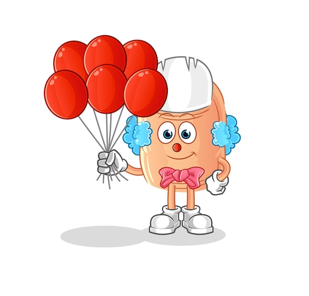 Finger clown with balloons vector cartoon characterxA