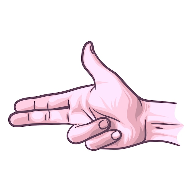 Finger gun hand gesture vector illustration, Hand showing finger gun gesture