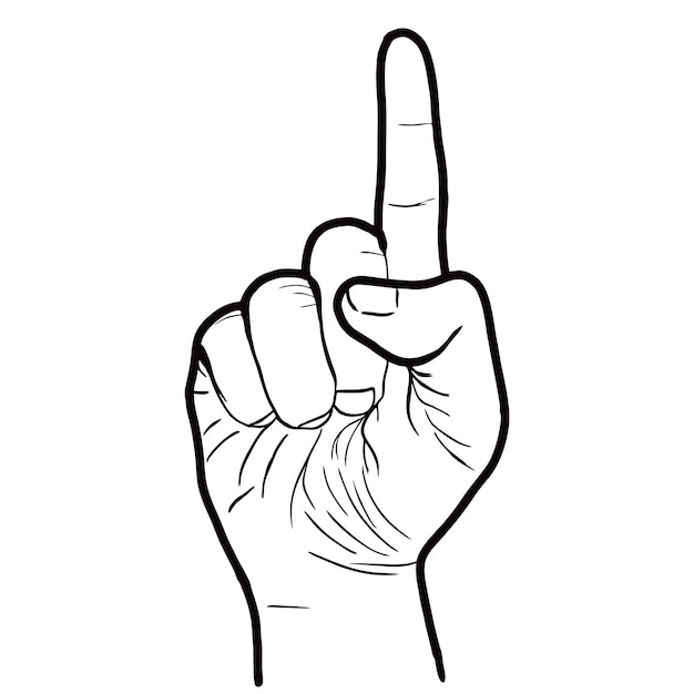 Vector finger pointing point hand gesture line art