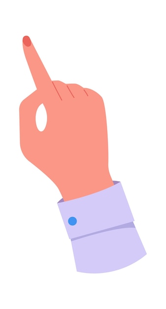 Finger points to product Online order Flat illustration