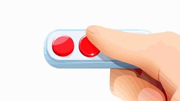 Vector finger pressing button with check mark symbol