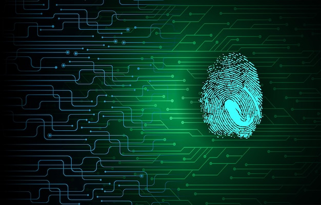 Finger print network cyber security background.