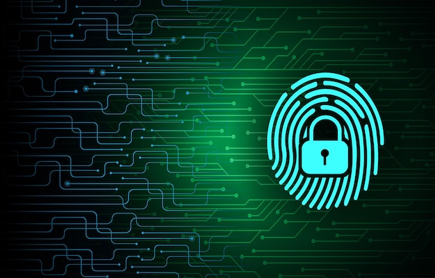 Finger print network cyber security background.