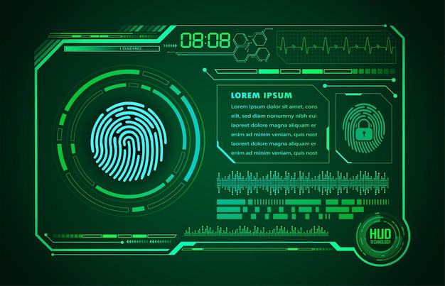 Finger print network cyber security background