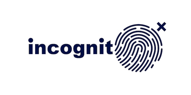 Finger print vector simple logo or icon, incognito man concept, unidentified person, people search, biometric identification.