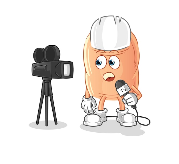 Finger tv reporter cartoon cartoon mascot vectorxA