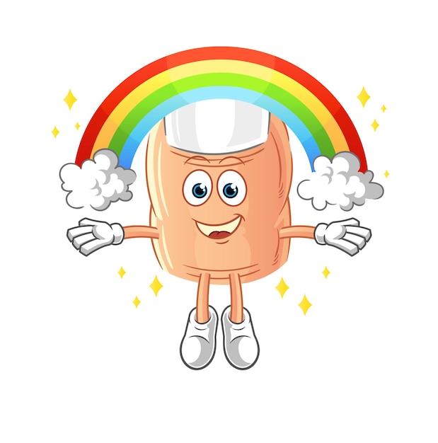 Finger with a rainbow cartoon vector