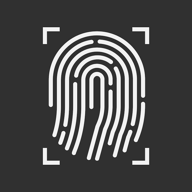 Fingerprint icon isolated on white background Vector illustration