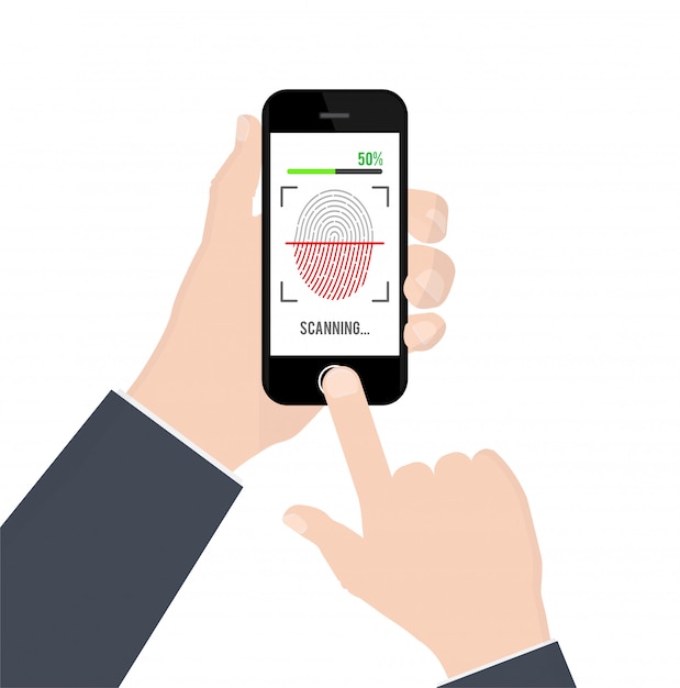 Fingerprint identification or authentication on smartphone