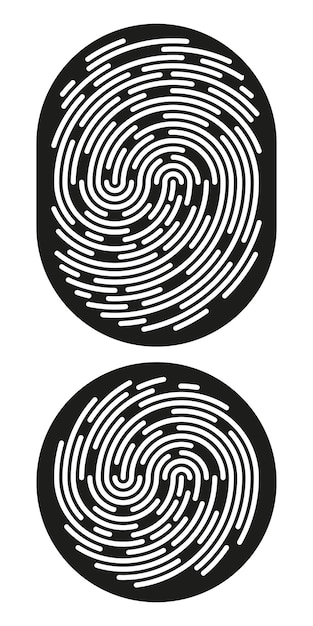 Fingerprint identification symbol icon set in flat style Security authentication Vector illustration isolated on white