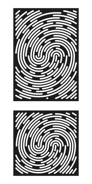 Fingerprint identification symbol icon set in flat style Security authentication Vector illustration isolated on white