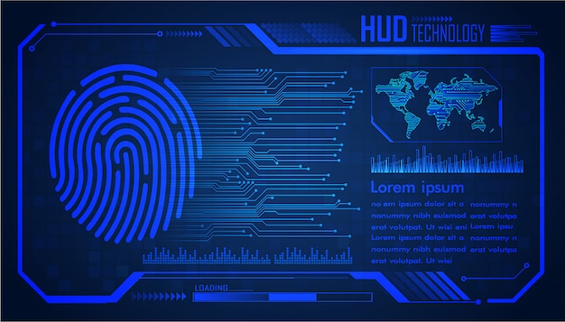 Fingerprint integrated in a printed circuit, releasing HUD binary codes.