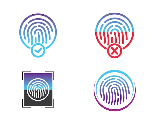 Fingerprint logo icon illustration vector template