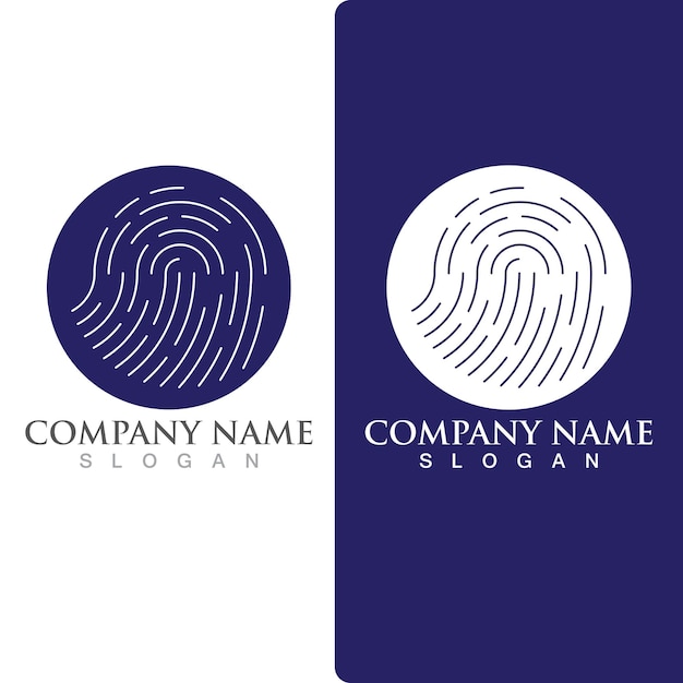 Fingerprint logo and symbol vector element