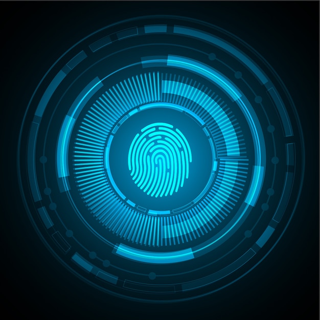 Vector fingerprint network cyber security background.