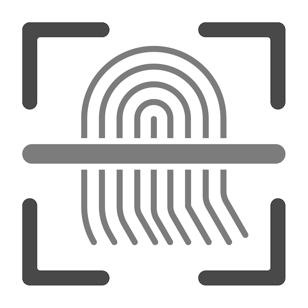 Vector fingerprint scan icon