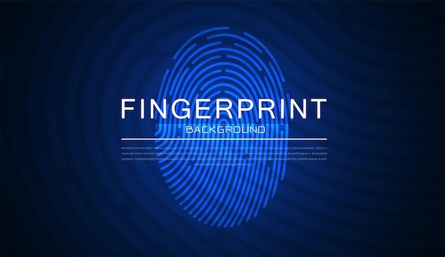 Fingerprint scanning on circuit board abstract security system concept with fingerprint