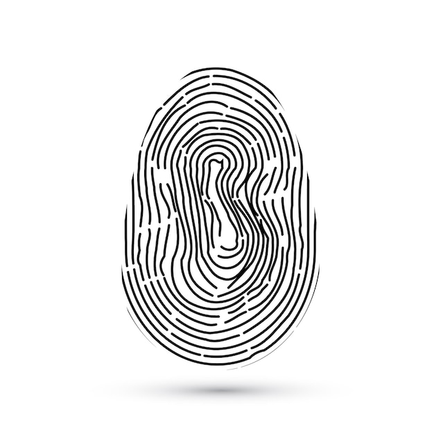 Fingerprint vector icon isolated on write with shadow Security access authorization system Biometric technology for person identity Identification system concept