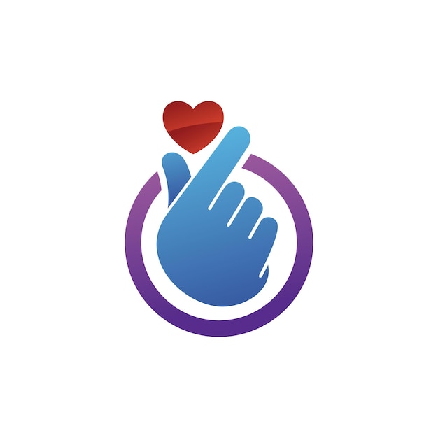 Fingers with love gesture logo vector