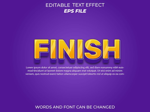 finish text effect font editable typography 3d text