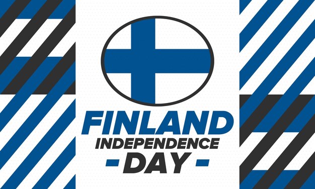 Vector finland independence day finnish national happy holiday finland flag vector art