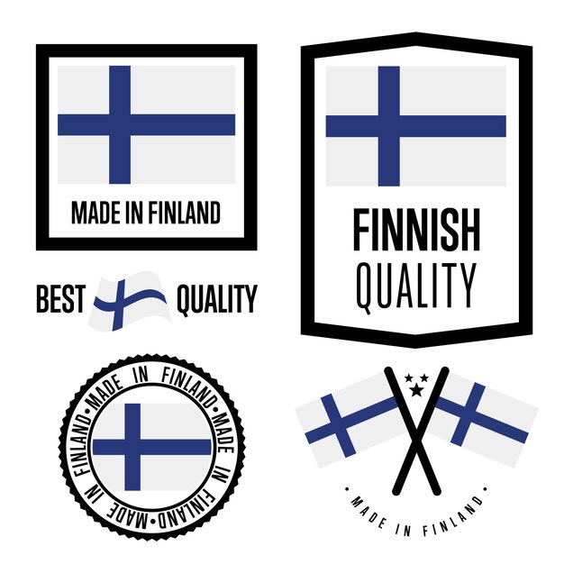 Vector finland quality label set 