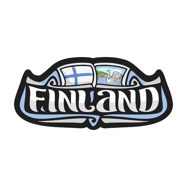 Finland Sticker Flag Logo Badge Travel Souvenir Illustration