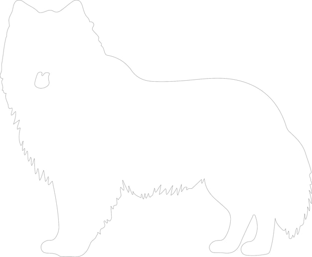 finnish lapphund outline silhouette white background