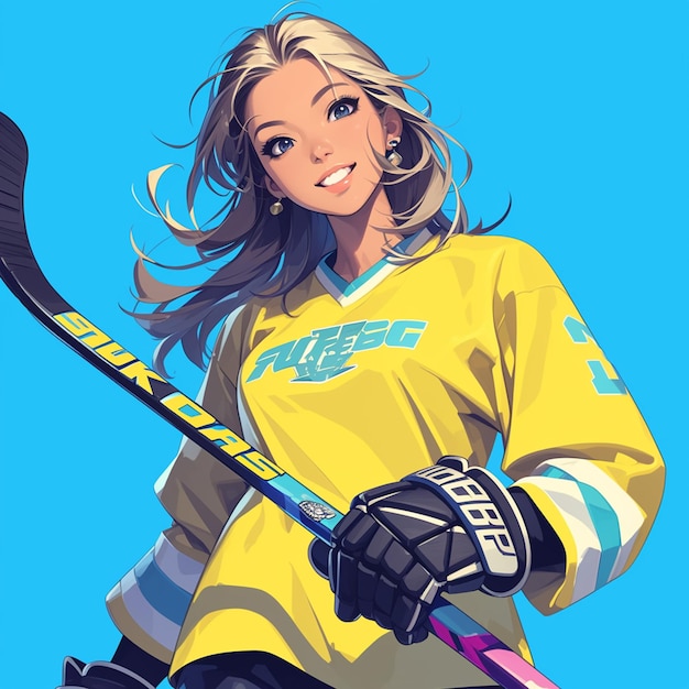 A Finnish woman is ice hockey