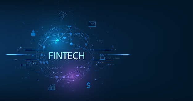 Fintech financial technology concept