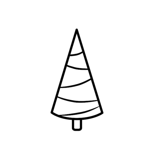 Fir tree black line icon Pine illustration